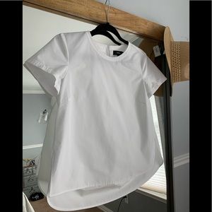 Theory Henrikka Light Poplin Short-Sleeve Top